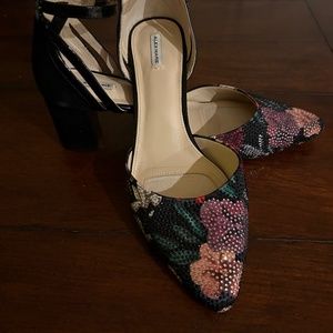 Alex Marie Block-heeled ankle strap shoes, size 10M